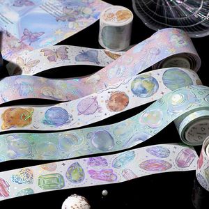 Confezione regalo Nastro adesivo Washi con farfalle, meduse, gemme brillanti, etichette adesive decorative con fuochi d'artificio brillanti, per scrapbooking, diari, lavori artistici