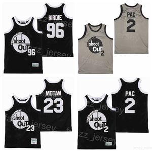 Moive 96 Tupac Shakur Birdie Jerseysバスケットボールトーナメントシュートアウトバードマン23モトーウッド2パック