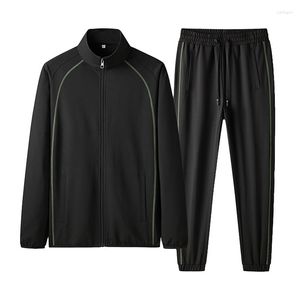 Men's Tracksuits Autumn And Winter Youth Couple Sports Suit Large Long Sleeve Trousers Middle-Aged Elderly Straight Two-Piece Zipper