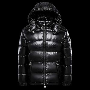 Men's Down Parkas Men's Down Jacket White Duck Hood Warm Glossy Men Shiny Black Red Padded Fluffy Coat Man Winter Puffer Women J1125