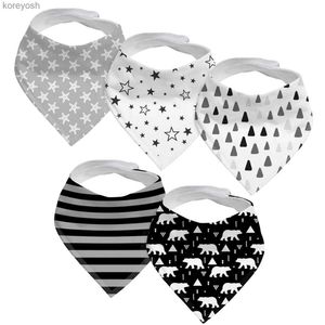 Bibs Burp Cloths Baby Bandana Bibs Set Newborn Feeding Drool Bibs 100% Organic Cotton Triangle Scarf Saliva Towel Infant Animal Babadore BebeL231125