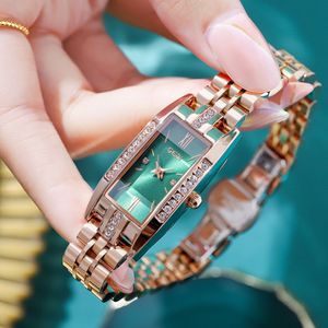 Women Limited Edition Luxury Watches High Quality Designer Quartz-Battery Rectangle 18mm rostfritt stålklocka