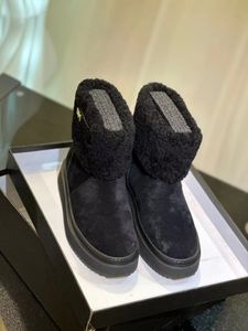 2024 Damen Schneeglöckchen flache Stiefeletten, modische Wolle, bedruckt, Gummisohle, klassischer Martin-Stiefel, hochwertige Damen-Winter-Schneestiefel mit Geschenkbox, Größe 35–42