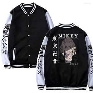 Men's Jackets Anime Mikey Tokyo Revengers Coats Clothing Men Womens Contrast Sleeve Fleece Varsity Baseball Hoodie Jacket Plus Size XS-4XL