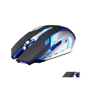 Mouse Authentic Wolf X7 Wireless Gaming 7 colori Retroilluminazione a LED Mouse ottico da 2,4 Ghz per Windows Xp/Vista/7/8/10/Osx Drop Delivery Com Dh264