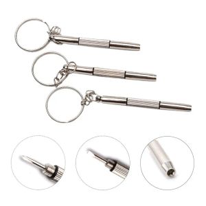 Mini chave de fenda chaveiro diy mão liga prata torx e hex ferramentas óculos chave de fenda olho vidro chave de fenda relógio reparação