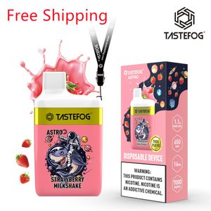 Atacado TasteFog Astro Puff 7000 Vape E-Cigarette descartável com e líquido 2% 5% e cordão