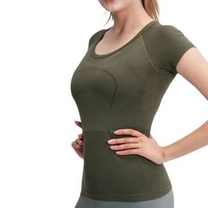 Mulheres casuais Atualmente, camisetas de manga curta de ioga roupas esportivas Mulher Camiseta redonda Pullover algodão Moda multicolor