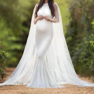 Umstandskleider Hochzeit Schwangerschaft Für Pographie Herbst Mode Ärmellose Kleidung Poshoot SlimFitting Long 230425