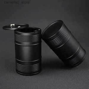 Car Ashtrays PRECISION WORK Car Ashtray For Car Oil Barrel Metal Ash Tray In Car Ashtrays Cup Holder For Auto Accessories Interior Decoration Q231125