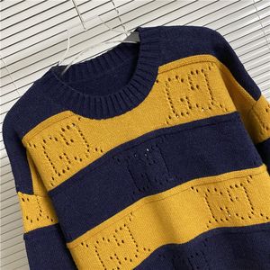 Męskie swetry projektanta List Jacquard luźność swetra długoterminowy sweter pullover swobodny załoga luźna jesień