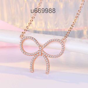 T necklace T bow necklace for womens ice cream with same fashionable full diamond pendant collarbone chain