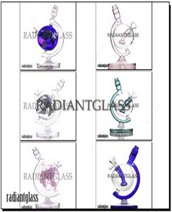 Hookahs World Globe Showerhead Percolator Glass Bong 728 Ingångar Small Water Bong Dab Rig med 14mm skål för rökning5953643