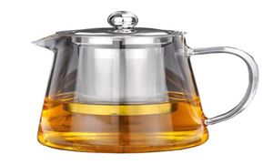 5SIZES Good Clear Borosilicate Glass Teapot med 304 rostfritt stål Infuser Sile Heat Tea Te Pot Tool Kettle Set9475414