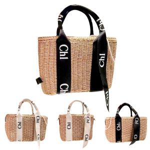 7a qualità Donna Woody Square Beach Shopping Bag Borsa a tracolla da uomo Borsa a tracolla in paglia di design Grande borsa a tracolla classica Borsa a tracolla in tessuto di lusso con tracolla