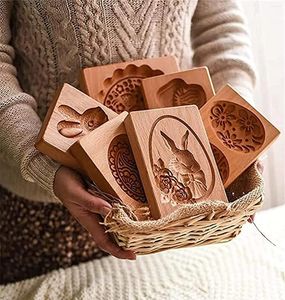 Stampi da forno Stampo per biscotti in legno da cucina Pigne di pan di zenzero intagliate Accessori per taglierina per rose