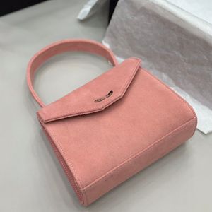 Mini Borsa sottobraccio Borsa a tracolla da donna in pelle elegante 17 cm Pelliccia Hardware argento Fibbia in metallo Borsa di lusso Borsa classica per trucco rosa Portafoglio Sacoche Borse porta carte