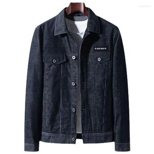 Herrenjacken 2023 Frühling und Herbst Herren Denim Mäntel Mode Umlegekragen Knopf Smart Casual Klassische schwarze Jeansjacke