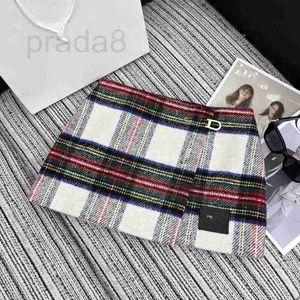 Röcke Designer Herbst und Winter New American Style Hot Stamped Letter Fashion Pin Woolen Plaid A-Linie Kurzrock G4TM