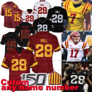 Custom Men Men Młodzież Iowa State Cyklony piłkarskie college Brock Purdy Xavier Hutchinson Breece Hall Sean Shaw Jr. Charlie Kolar Mik