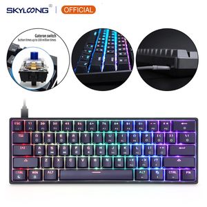 Mouse de teclado combos gk61 sk61 61 kunci mekanik kabel USB LEDLL LIGADO SUMBU GAMING MEKANIS GATERON SWITCH Optical Untuk Desktop 230425