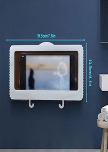 Storage Bags Shower Phone Holder 5kg Bathroom Organizer Waterproof Wall Mounted Bath Mobile Case Box WhiteStorage7694851