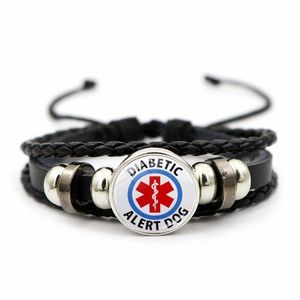 Charm Armband Armband Diabetics Accessories Gifts Men's Unisex Högkvalitativ klassisk DIY-stickning Partihandel 2023 Läderrepkedja