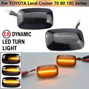 2pcs LED Flowing Turn Signal Light Side Marker Indicator Flasher Lamp For Toyota Land Cruiser 70 80 100 Series 1998-2007