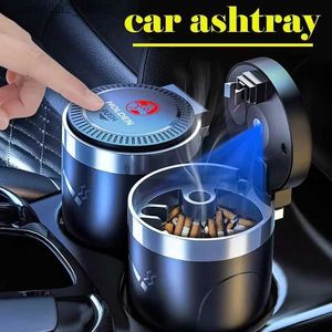 Car Ashtrays Car Cigarette Ashtray Cup With Lid With LED Light Portable Detachable Vehicle Ashtray Holder for Holden cigar ashtray Q231125