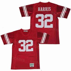 High School Football Jersey 32 Franco Harris Uniform College Moive Breattable Team Red Pure Cotton Retro Pullover For Sport Fans Sying Hiphop Pension Film Mens