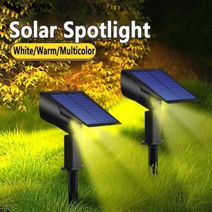 Lawn Lamps 1Pcs Solar Powered 7LED Lamp Adjustable Solar Spotlight In-Ground IP65 Waterproof Landscape Wall Light Outdoor Lighting Q231125