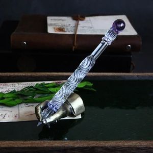 Fountain Pens Ręcznie robione luksusowe szklane dip pióro długopisowe dla przyjaciela 231124