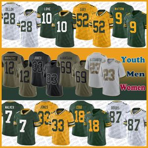 Love Christian Watson Football Jersey Custom Men Women Kid Jaire Alexander Aaron Jones David Bakhtiari Romeo Doubs AJ Dillon Lukas Van Ness Luke Musgrave Jayden Reed