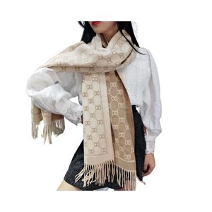 Luxury sjal sciarpa för män kvinnor vinter rent varm sjal halsduk hela bokstaven tryckt