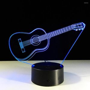 Luzes noturnas Guita 3D Small Light Baby 7 Color Chang Led Lâmpada USB Lâmpada Decoração Infantil Crianças Presente de Aniversário