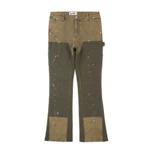 Męskie spodnie vintage patchwork męskie dżinsy y2k streetwear spodni szeroka noga Hip Hop czarny kolor kolorów szczupły jeansy graffiti dżinsy 323