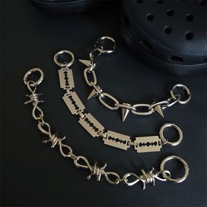 1st Jibbitz Shoes Charms Metal Gold Silver Bling Black Chain Shoe Diy Metal Decoration Pendant Buckle Gift Shoelace Accessories