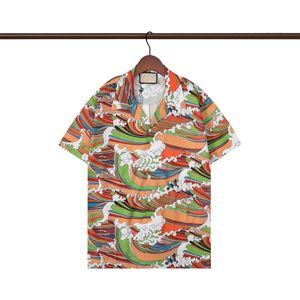 Summer Hawaiian Luxury Designer Shirts Mens Fashion Geometric Print Bowling Shirt Hawaii Floral Casual Shirts Men Slim Fit Short Sleeve Variety