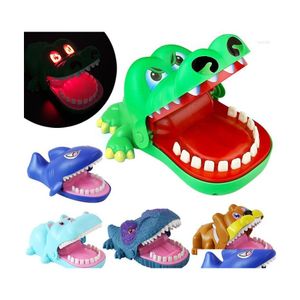 Parti Maskeleri Yaratıcı büyük boyutlu timsah ağız diş hekimi ısırma parmak oyunu komik gags çocuklar için hafif ses oyuncak ile aile oyun eğlenceli drop dhaxe