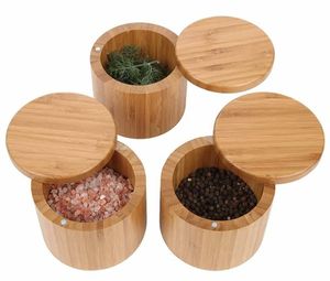 Träkryddor Bambu Shaker Sugar Salt Pepper Herbs Storage Bottle Jar for Kitchen