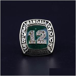 Cluster Rings Hall of Fame Randall Cunningham 12 American Football Team Champions Championship Ring with trälåda Set Souvenir Fan M DHDRK