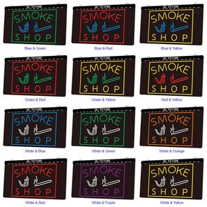 TC1199 Smok Shop Light Sign Dual Color 3D Graving192n