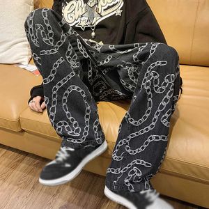 Men's Jeans Men's Pants Solid Casual Wide Leg Pants Straight Loose Denim Pants Oversized Jeans Pants Denim Mens Hip Hop Street Jeans J230420