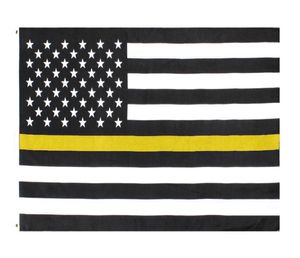 3x5Fts Thin Yellow Line flag Gold Emergency Dispatchers Truck Tow Drivers Recovery Public Safety Security Guards Loss9454065