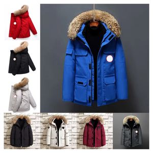 Jackets Winter Windproof Warm Hooded Embroidery Down Jacket Hooded Jackets Couple Sweatshirts Hip Hop Trench Coat Canadian Parkas M-3XL9 colors