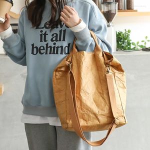 Evening Bags Hylhexyr Ins Fashion Casual Totes Vintage Bucket Shaped Handbag Wash Dupont Paper Shoulder Bag Messenger For Women