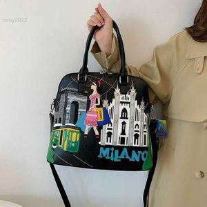 トートズ2022女性のためのファッション漫画ショルダーバッグ豪華なブランドメッセンジャーバッグかわいい財布とハンドバッグデザイナーサッチェル大きなホーボー