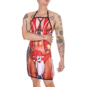 Männer Sexy Weihnachten Cosplay Porno Zubehör Schürzen Diener Bühne Exotische Sissies BDSM Homosexuell Open Back Persönlichkeit Kostüme