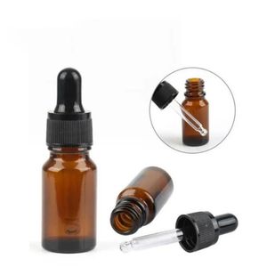 wholesale Thick Brown Glass Dropper Bottles Amber 10ml 15ml 20ml 30ml Perfume Essential Oil Cosmetic Container Packaging