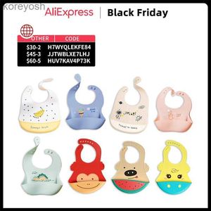 Bibs Burp Cloths Silicone Baby Bib Waterproof Saliva Dripping Ba Bibs Cartoon Newborn Feeding Soft Aprons Baby Adjustable Burp ScarfL231125